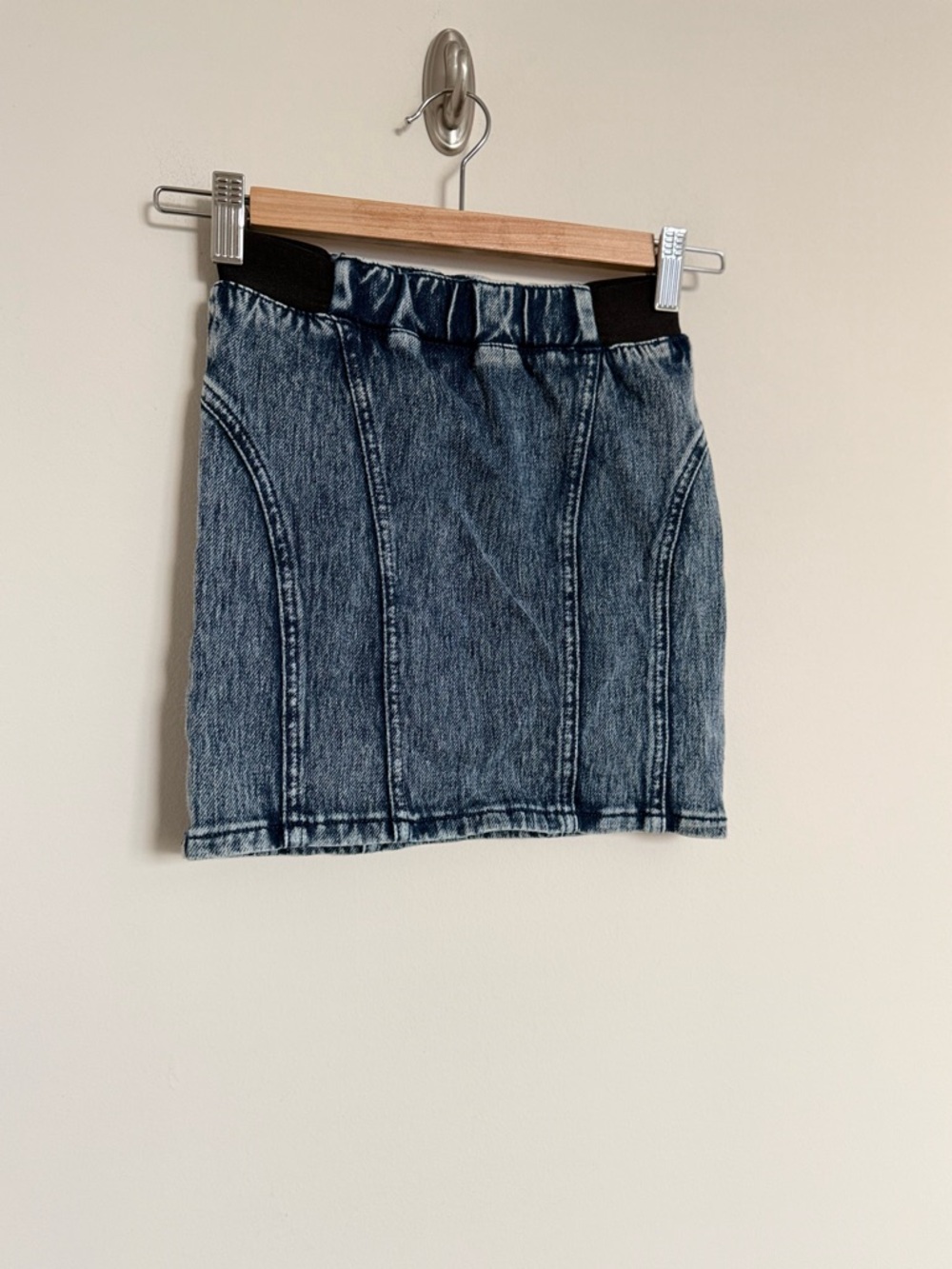 77kids Denim Mini Skirt Size S Elastic Waist Blue Jean Skirt Youth Girls